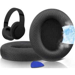 소울윗 풀 쿨링 젤 교체 이어패드 BEATS STUDIO PRO 무선 노이즈 캔슬링 헤드폰 통기성 메쉬 원단이 포함된 쿠션 고밀도 폼 - 블랙