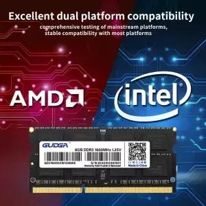 GUDGA 새 제품 밀봉 1.35V DDR3L 1600MHz PC3L12800S 8GB SOM 메모리 모듈 램 노트북용