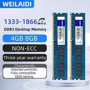 DDR3 4G 8G 데스크탑 메모리 램 1333 1600 1866Mhz PC3 1.5V 10600 12800 14900 240핀 논ECC M 컴퓨터용