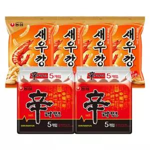 농심 신라면 5개입 x 2개 + 새우깡 90g x 4개