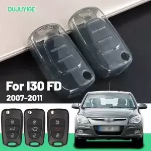 현대 I30 FD 20072011 용 투명 T 자동차 키 케이스 Fob 커버 보호대 쉘 액세서리 2008 2009 2010