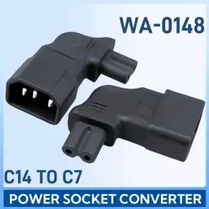 IEC320 C7 Power Converter C14 Male Plug to Connector 10A Right angle adapter 3pin