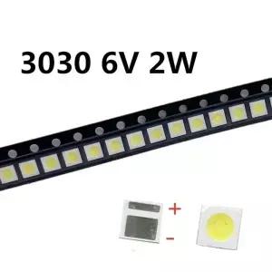 50Pcs TCL LED 백라이트 고전력 2W 3030 6V 전류 200250MA 색온도 1500020000kl 흰색 TV 응용 프로그램