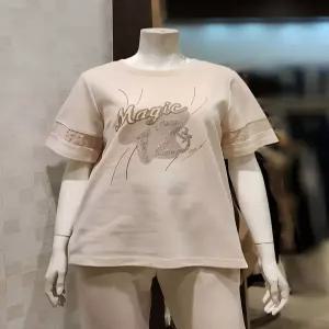 벨라디터치 V3G2TS29 레터링 소매 배색 티셔츠 P003779243 683999