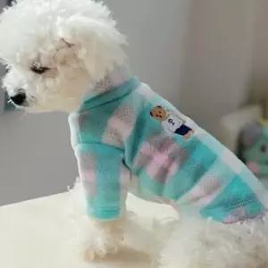 부드러운 애견 데일리 체크 폴리스 목폴라 옷 쇼핑몰