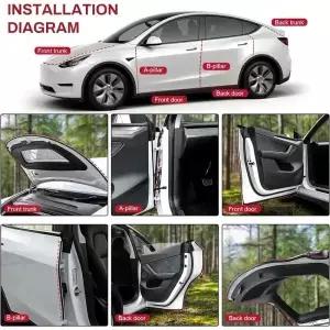 Tesla Model 3 Y S X 고무 날씨 드래프트 씰 스트립 바람 소음 키트 앞 트렁크 커버 용 도어 방음