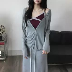 오블리 살안타가디건 텐셀 내추럴 시스루 드롭 숄더 롱가디건6color