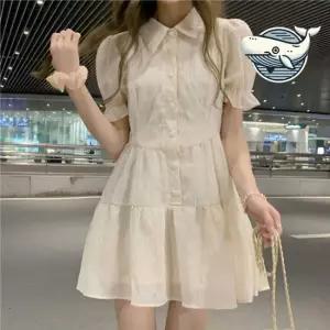 여름 카라 퍼프소매 미니원피스 데일리룩 7부원피스 플라워원피스 프릴원피스