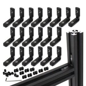 10sets 코너 브래킷 시리즈 용 형 6mm L 알루미늄 압출 프로파일 커넥터 내부 슬롯 액세서리 나사가있는