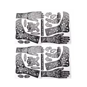 레디골 2매 타투 키트 바디 아트 템플릿 DIY 임시 스티커 페인팅 인도 헤나 핸드