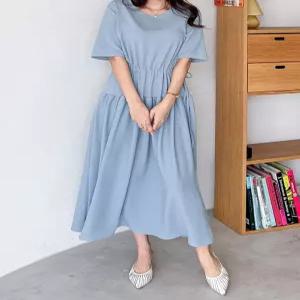 [하젤]파리테 스판 플레어 롱원피스_M4865