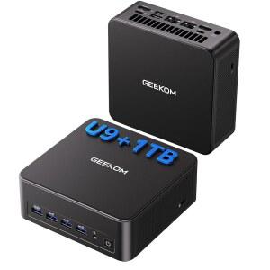 GEEKOM IT13 MAX AI 미니 PC, DDR5(최대 아이디어 인텔 코딩 듀얼 비디오 /멀티태스킹, (65W) 편집, 9 7,8K 쿼드 윈도우 울트라 프로, LAN, 아크 2.5GBE 96GB), 1TB 16GB 185H 4TB) SSD(최대 GPU, 디스플레이 11 WIF