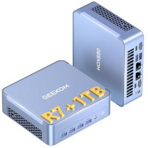 GEEKOM AX8 MAX SILENT OPERATION 미니 2.5GBE |1TB DDR5 /NAS, /멀티태스킹 |윈도우 11 슬롯 디스플레이, LAN 쿼드 프로 8745HS 16GB PC |8K SD 카드 듀얼 |라데온 7 USB4.0(40GBPS), 780M, SSD AMD 라이젠 오피스