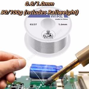 1.0/0.8mm 솔더 와이어 50/100g 플럭스 로진 코어 용접용 주석 납 롤 용융 노클린 2