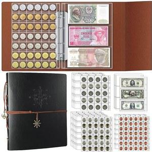 에튼선 398 포켓 코인 컬렉션 용품 12PCS 지폐 386PCS 홀더 모든 코인 쿼터 니켈 달러 통화 스탬프용 보관 앨범
