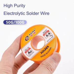 50/100G 0.5mm-2mm 무세척 로진 코어 솔더 주석 와이어 릴 63/37 CF-10, 전기 DIY 용접용 2 플럭스 및 낮은