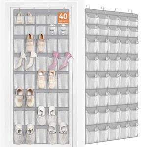 FENTEC 40 주머니 옷장용 메쉬 걸이 신발장 정리함 회색 1팩 신발 정리함