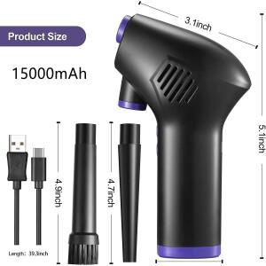 휴대용 USB 무선 에어 더스터 먼지 송풍기, 충전식 PC 노트북 자동차 청소 키보드용