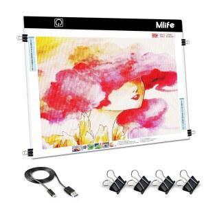 MLIFE A2 다이아몬드 아트 페인팅 라이트 클립 케이블이 , 및 LED 스케치, 밝기, 4개 있는 트레이싱 USB 보드 조명 패드, 용품용 고정 3가지 보드용 드로잉,