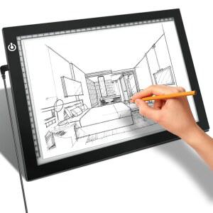 A4 LED 복사 보드 트레이싱 라이트 타투 파워 드로잉, 가능한 및 , ARTCRAFT 다이아몬드 조절 밝기 아트 패드, 스케치, 아티스트, 테이블 트레이스 USB 박스, 스텐실 페인팅용