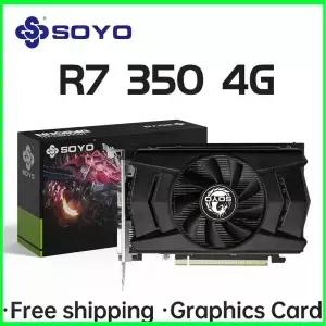 SOYO 그래픽 카드 R7 350 4G DDR5 128bit HDMI 호환성 DP DVI 데스크탑 게임용 컴퓨터 구성 요소 GPU