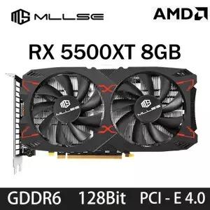 MLLSE AMD RX5500XT 8G 게임용 그래픽 카드 8GB 128Bit GDDR6 PCI-E 4.0×8 GPU Radeon 비디오 Placa de