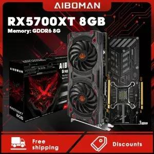 AIBOMAN RX5700XT 8G GDDR6 레드 데몬 게이밍 공식 고성능 그래픽 카드