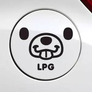 메롱곰 LPG 자동차 주유구스티커 블랙 차량스티커 화이트