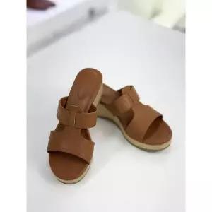 [머랭고] 세이브존03 머랭고 소가죽 브리즈 웨지힐슬리퍼 6cm YAM25M06LSNY (S50184125)
