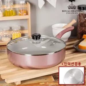 [ROYAL GRAFTON] 로얄그래프톤 로사 IH 28cm 궁중전골팬 + 유리뚜껑 2P