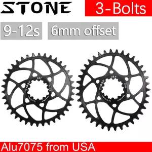 레저 자전거 스톤 6mm 오프셋 다이렉트 마운트 체인링 SRAM 3-볼트 라운드/오벌 28T-38T 내로우 와이드 체