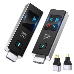 2026년형 새로운 무선 HDMI 송신기 수신기 360FT / 110M Extender 4K 디코딩 1080P@60Hz LED 디스플레이 플러그 앤 플레이 5.8+2.4G 스트리밍 비디오 오디오 - PC 노트북 TV 박스에서 모니터까지
