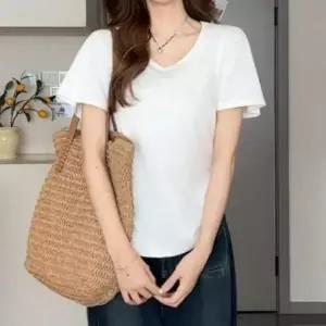루즈핏 U넥 무지 기본 반팔 티셔츠 라운드 이너웨어 여름 면티