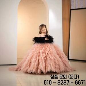 핑크 소녀 공주 파티 드레스 푹신한 튤 가운 피아노 꽃 대회 행사 의상 14세 이상 생일