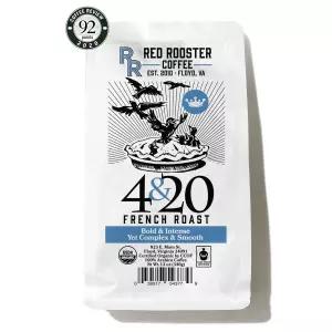레드 루스터 커피 4 20 프렌치 로스트 다크 홀 빈 핫 퍼지 배꼽 오렌지 노트 페어 트레이드 USDA 12온스