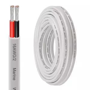 XRDS - RF 16 AWG 해상 RV 전기 PVC 구리 2-컨덕터 레드 트레일러 및 재킷 케이블 블랙 듀플렉스 등급