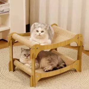고양이 이층침대 반려동물 펫 해먹 하우스 반려묘 원목침대 선반 가구 계단식 실내용