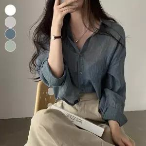 [신세계라이브쇼핑][옷자락] 여자 데일리 여리핏 베이직 간절기 시스루 셔츠