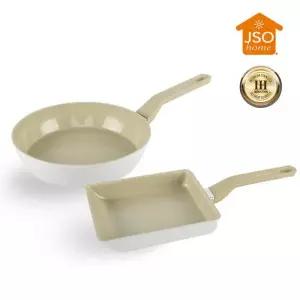 [아트박스]/하오 세라믹 PG 인덕션 프라이팬 24cm + 사각팬 (22x19cm)