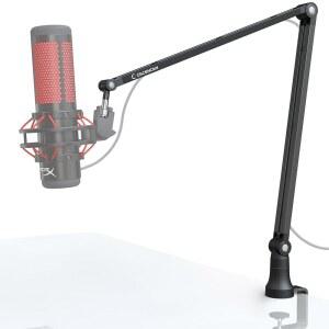 CACENCAN 마이크 암 스탠드, 케이블 관리 책상 마운트 BLUE 스탠드 기능이 1CM(3 어댑터, YETI, 있는 게임, /8인치)에서 녹음용 스트리밍, 1.6CM(5 SM7B, (블랙) 암, HYPERX, 팟캐스트, /8인치) 붐 업그레이드된 SHU