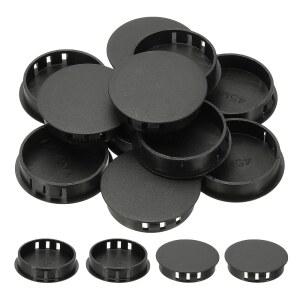 파티킬 플라스틱 구멍 플러그 34개 1 3/4(45MM) 나사 스냅 데스크 그로밋 버클 잠금 가구 삽입 주방 캐비닛 블랙