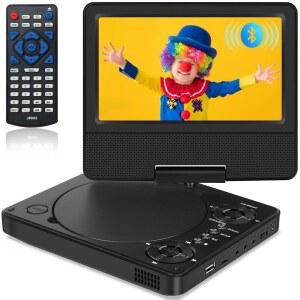 블루투스가 있는 9.5인치 휴대용 DVD 플레이어, 작업 스크린, MP4 비디오 TF 지역 1080P 회전 동기화, 5시간 프리 TV 자동차용 /USB 7.5인치 1000G 포맷, 및 카드 지원, 시간, 자동차 HD