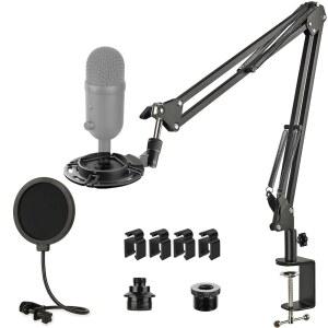 RAZER SEIREN V2 X용 마이크 붐 암, 팝 스탠드, 마운트 수 테이블 클램프 필터, /8 튼튼한 및 조절 충격 포함, 나사 어댑터 5 암 가능한 3
