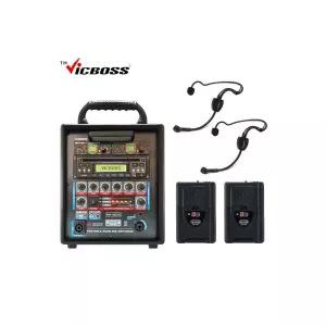 VICBOSS PWA-H832CB 2채널 무선 마이크 헤드셋+헤드셋