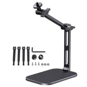 마이크 암 스탠드, 1.2KG(2.6파운드) 최대 부하 책상 미끄럼 홀더 팟캐스트 /SHURE 스트리밍 YETI 긁힘 방지 게임 /RODE 베이스, 등급 항공 마운트, 접이식 BLUE 알루미늄 /ELGATO용, 우주 회의용