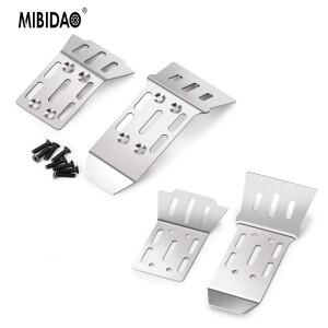 MIBIDAO Stanles 스틸 프론트 스키드 플레이트 후면 섀시 갑옷 보호대 1/18 화강암 Grom RC 자동차 업그레