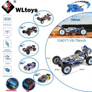 WLtoys 1/12 RC 자동차 124017 2.4G 고속 4륜구동 75km/h 브러시리스 bldc 원격 조종 레이싱카 장난감 선