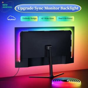 PC 모니터용 스마트 LED 백라이트 24-34인치, 화면 색상 및 음악 동기화, 게이밍 RGB 룸 데코,