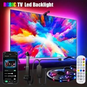 TV용 앰비라이트 스마트 RGBIC USB 5V LED 색상 동기화 테이프 분위기 조명