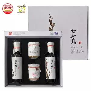 [꼬숨식품] 진참기름 기프트 4종세트 (진참기름2+핑크솔트+볶음참깨)(수입산)